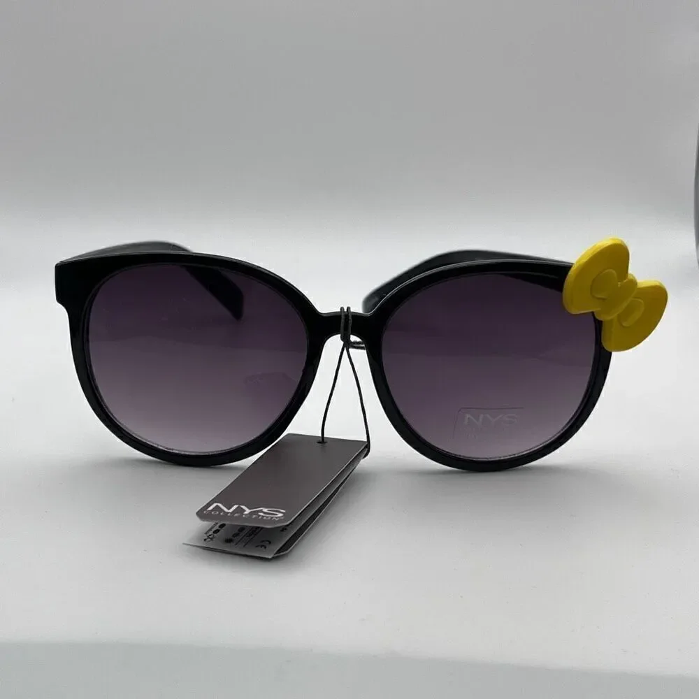NYS Colllection Womens Hello Kitty Ribbon 100 UV Protection Sunglasses Black NWT